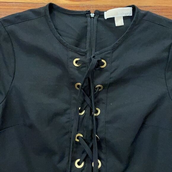 Michael Michael Kors Black Cotton Short Sleeve Dress Womens 6 - Picture 3 of 12